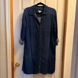 J. Jill Denim Long Sleeve Dress - Blue